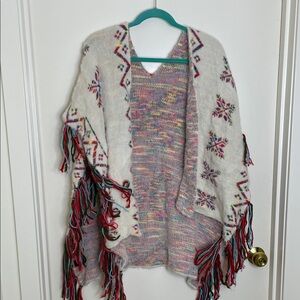 Multicolor Patterned Women's Poncho